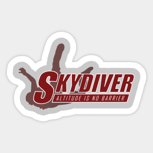 Skydiver- Altitude Is No Barrier Sticker